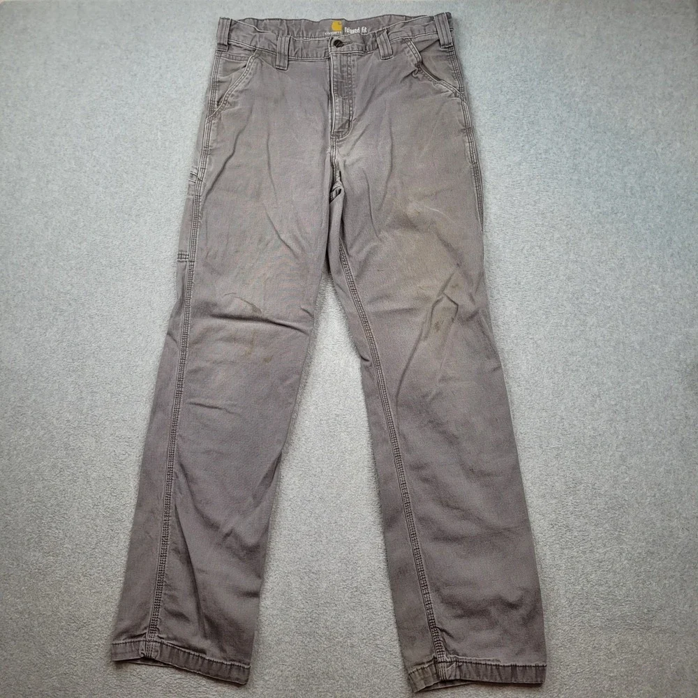 Carhartt Work Pants Mens 34x34 Gray Rugged Flex Relaxed Fit 102291-039